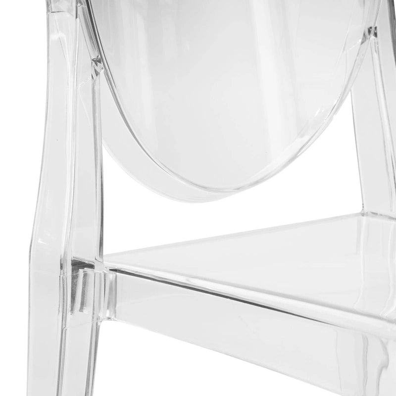 Chaise de salle à manger en acrylique moderne transparente empilable sans assemblage