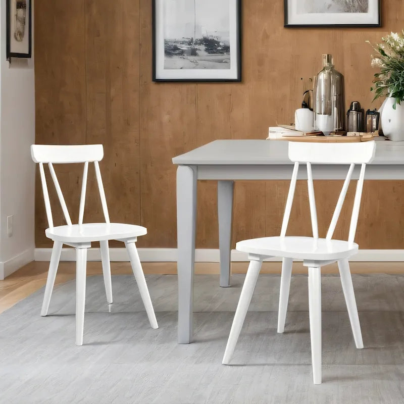 Ensemble de 2 chaises de salle à manger en bois massif, assise large de 44,2 cm avec un style classique