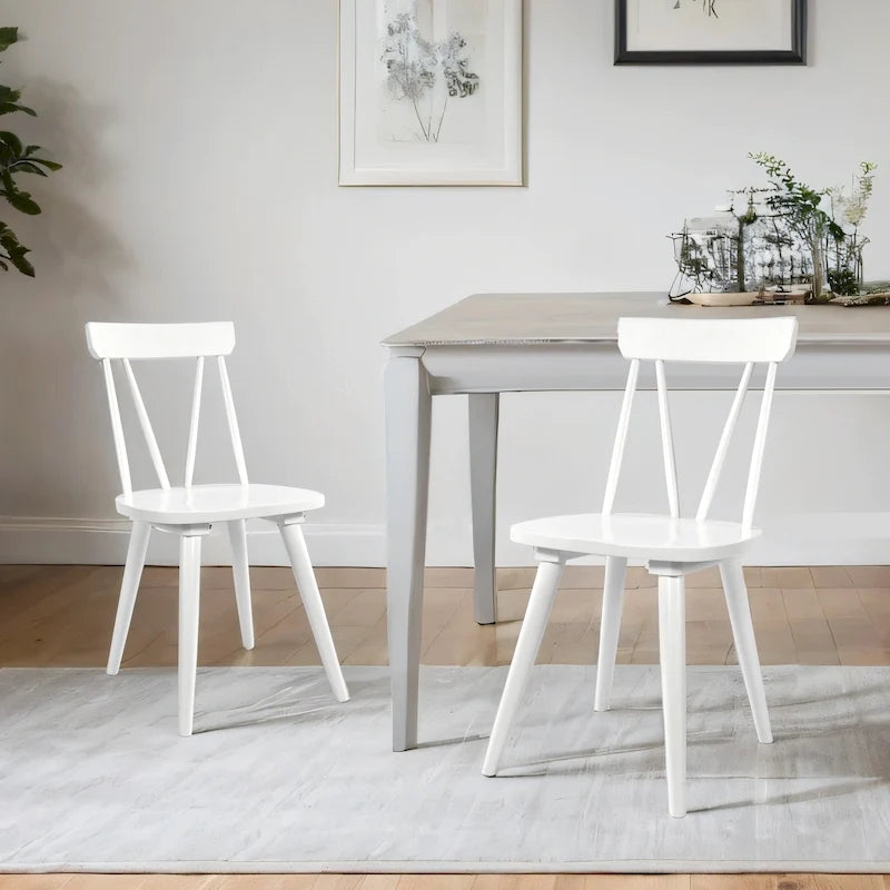 Ensemble de 2 chaises de salle à manger en bois massif, assise large de 44,2 cm avec un style classique
