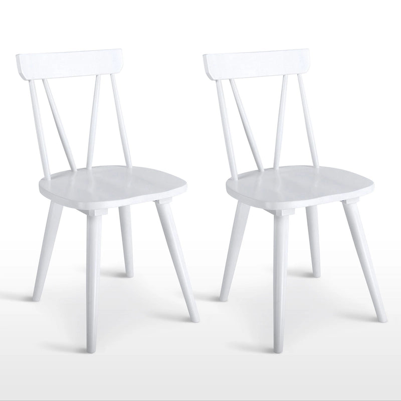 Ensemble de 2 chaises de salle à manger en bois massif, assise large de 44,2 cm avec un style classique