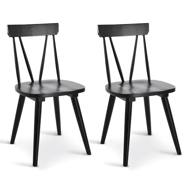Ensemble de 2 chaises de salle à manger en bois massif, assise large de 44,2 cm avec un style classique