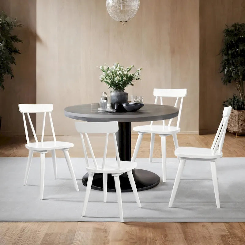 Ensemble de 2 chaises de salle à manger en bois massif, assise large de 44,2 cm avec un style classique