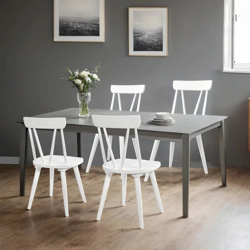 Ensemble de 2 chaises de salle à manger en bois massif, assise large de 44,2 cm avec un style classique