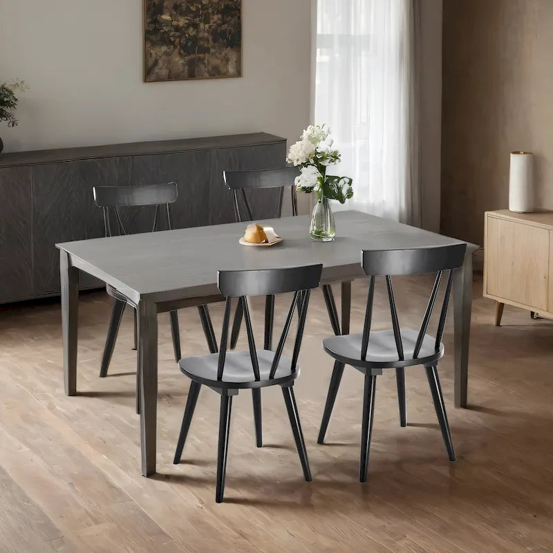 Ensemble de 2 chaises de salle à manger en bois massif, assise large de 44,2 cm avec un style classique