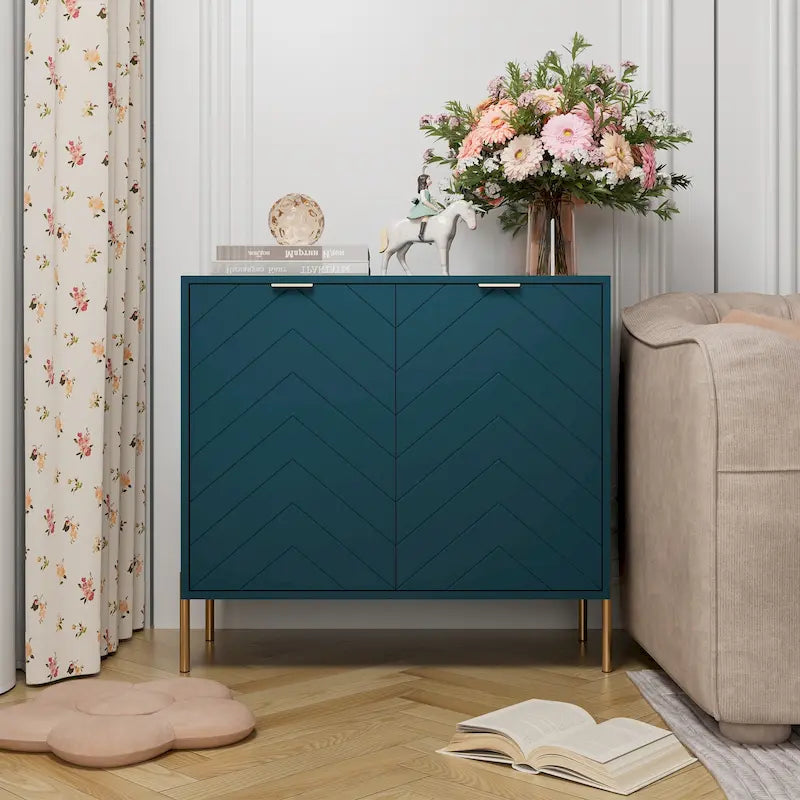 Buffet bahut 2 portes de rangement multimédia