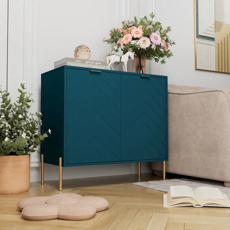 Buffet bahut 2 portes de rangement multimédia