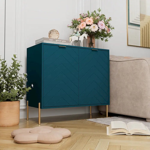 Buffet bahut 2 portes de rangement multimédia