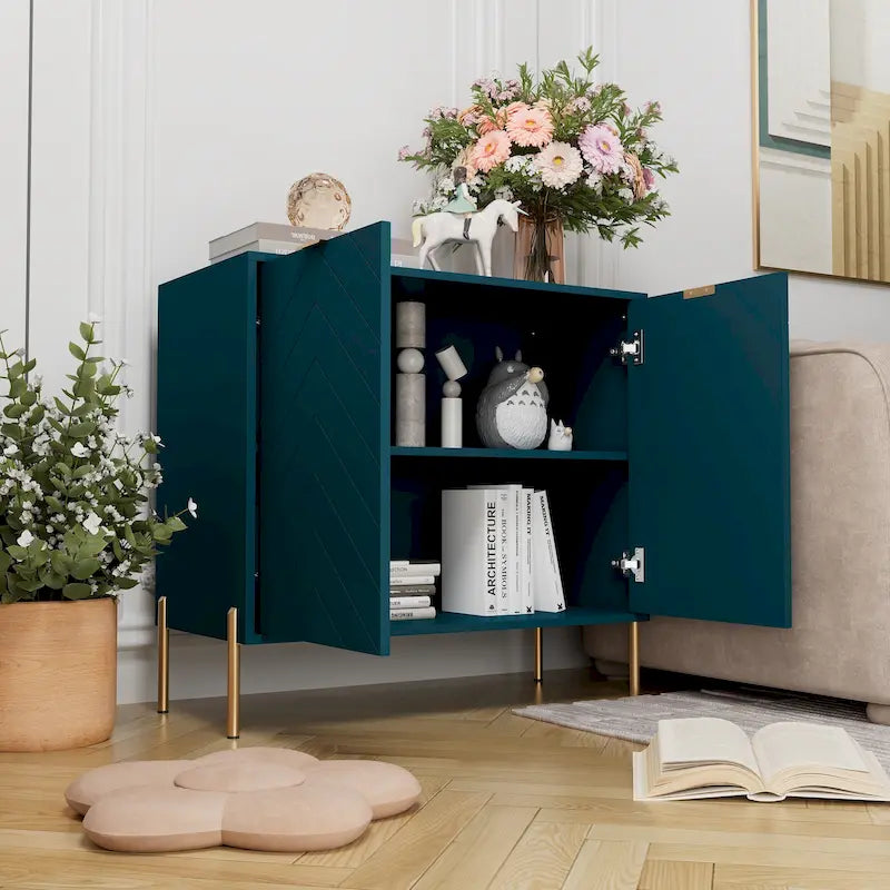 Buffet bahut 2 portes de rangement multimédia