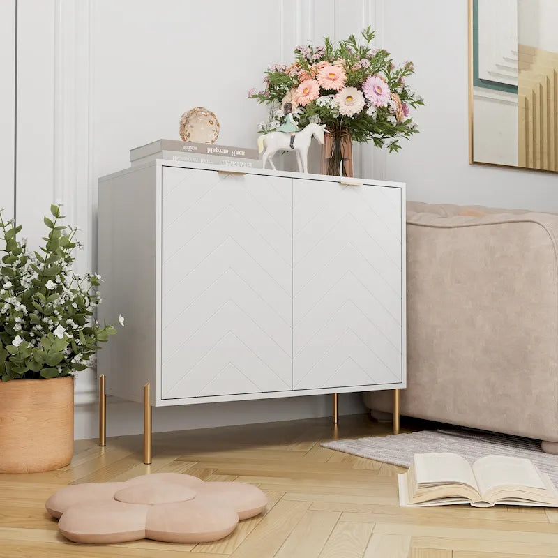Buffet bahut 2 portes de rangement multimédia