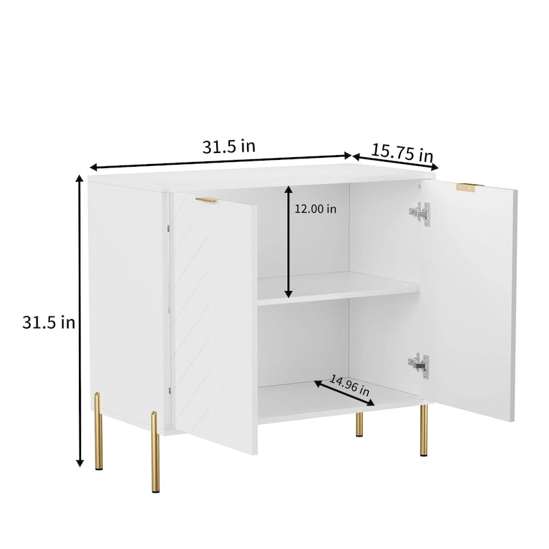 Buffet bahut 2 portes de rangement multimédia
