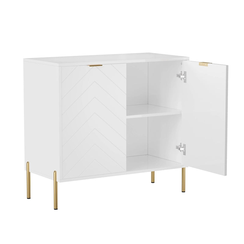 Buffet bahut 2 portes de rangement multimédia