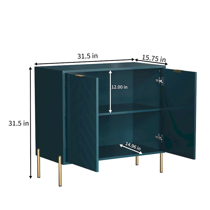 Buffet bahut 2 portes de rangement multimédia