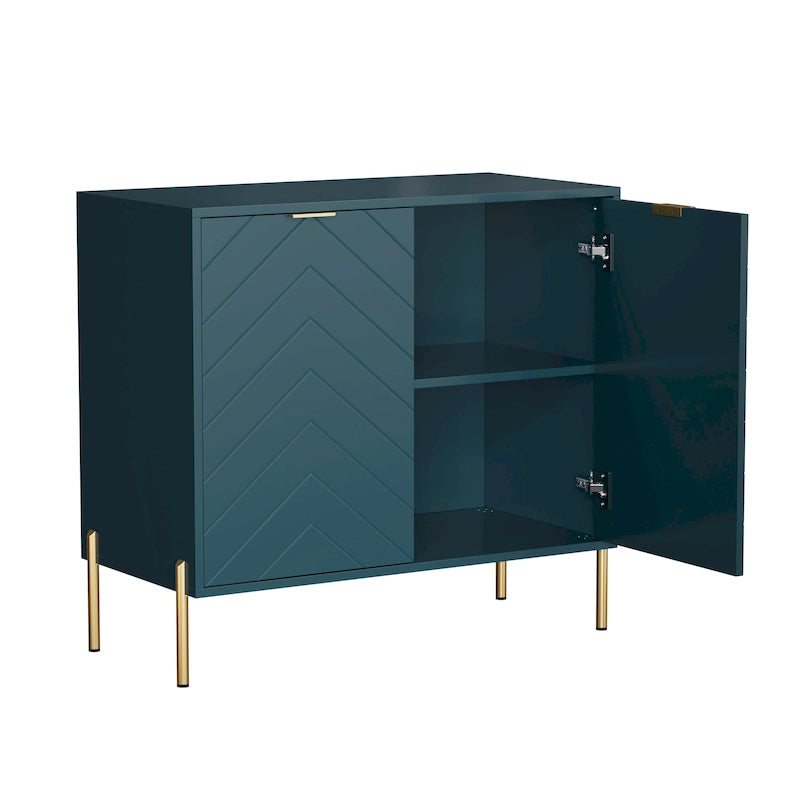Buffet bahut 2 portes de rangement multimédia