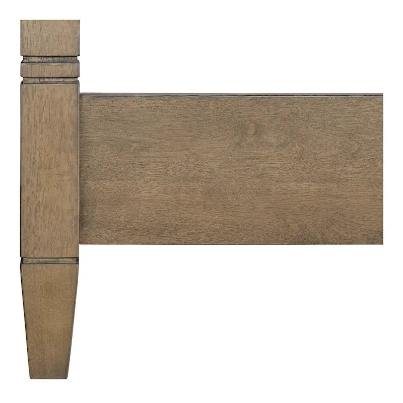 Lit à baldaquin en bois marron taille Queen avec design à baldaquin ouvert