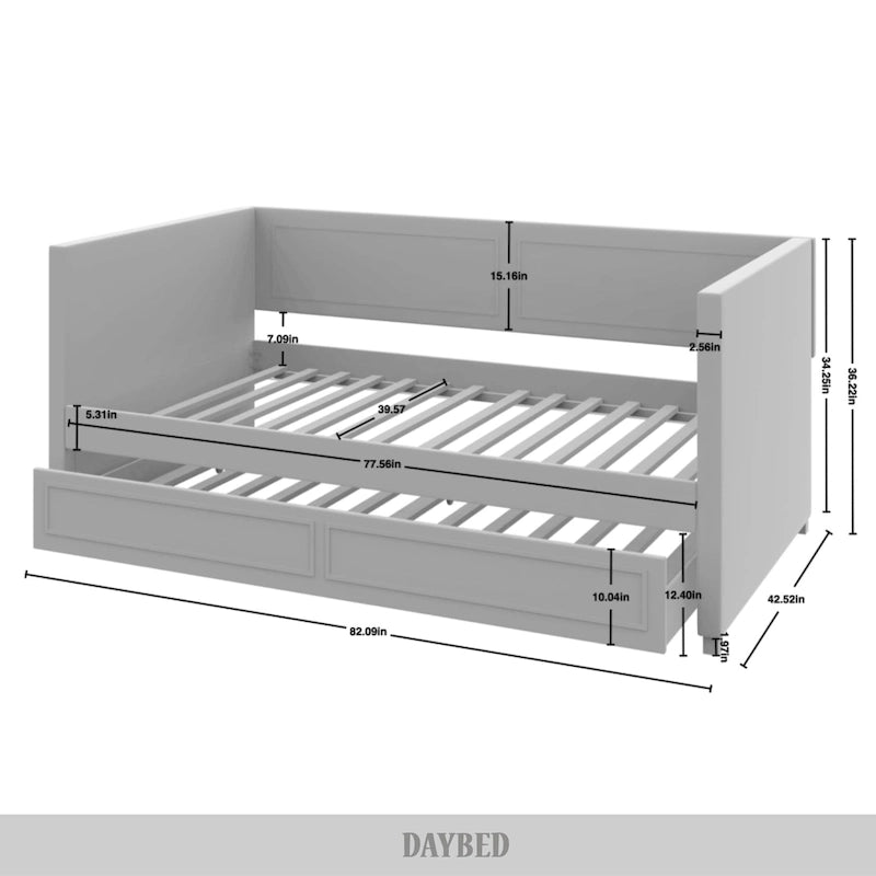 Lit de repos double en velours de luxe avec lit gigogne