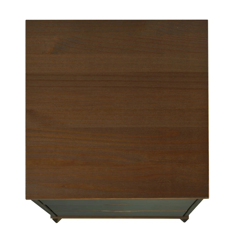 Table de chevet rustique en bois à 3 tiroirs avec étagère ouverte pour chambre à coucher