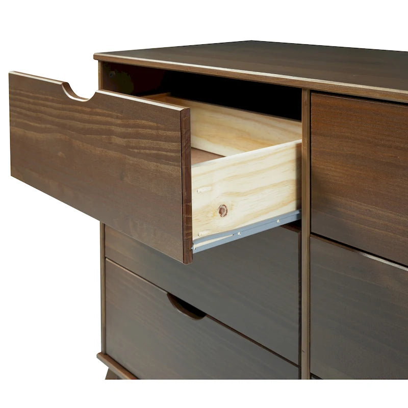 Table de chevet rustique en bois à 3 tiroirs avec étagère ouverte pour chambre à coucher
