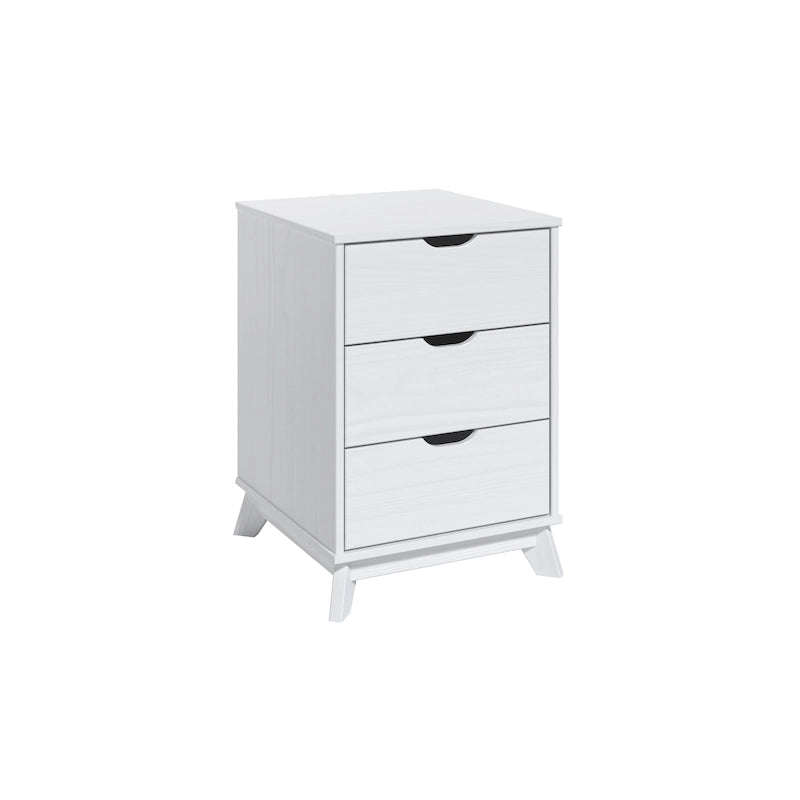 Table de chevet rustique en bois à 3 tiroirs avec étagère ouverte pour chambre à coucher