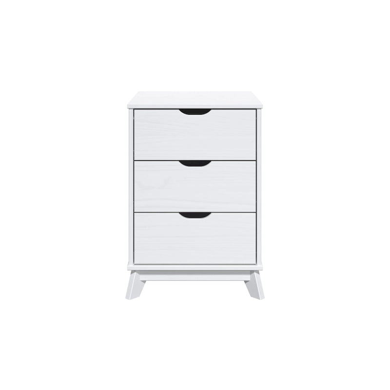 Table de chevet rustique en bois à 3 tiroirs avec étagère ouverte pour chambre à coucher