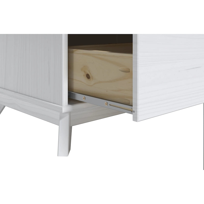 Table de chevet rustique en bois à 3 tiroirs avec étagère ouverte pour chambre à coucher