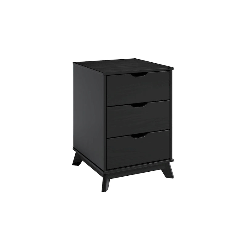 Table de chevet rustique en bois à 3 tiroirs avec étagère ouverte pour chambre à coucher