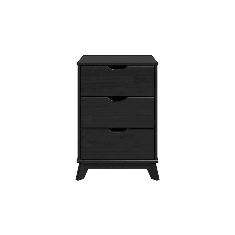 Table de chevet rustique en bois à 3 tiroirs avec étagère ouverte pour chambre à coucher