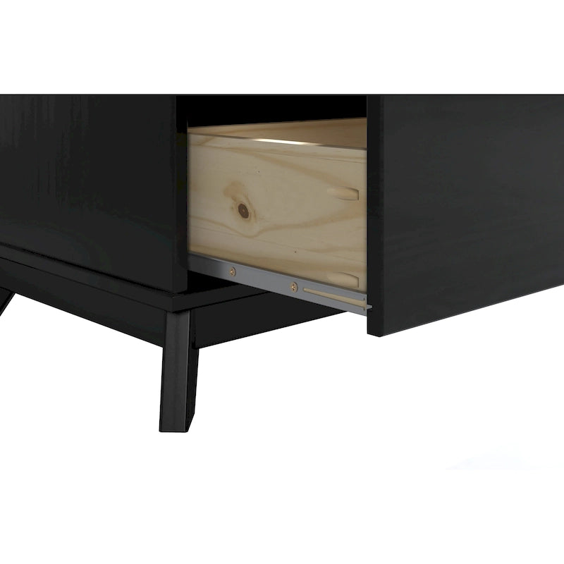 Table de chevet rustique en bois à 3 tiroirs avec étagère ouverte pour chambre à coucher
