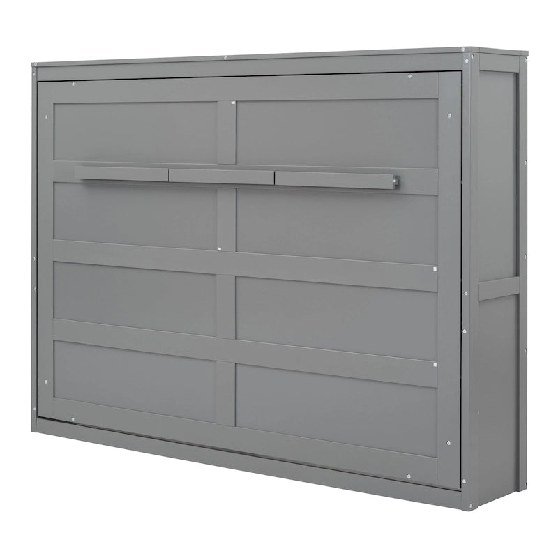 Lit escamotable mural pleine grandeur avec design pliant peu encombrant, gris