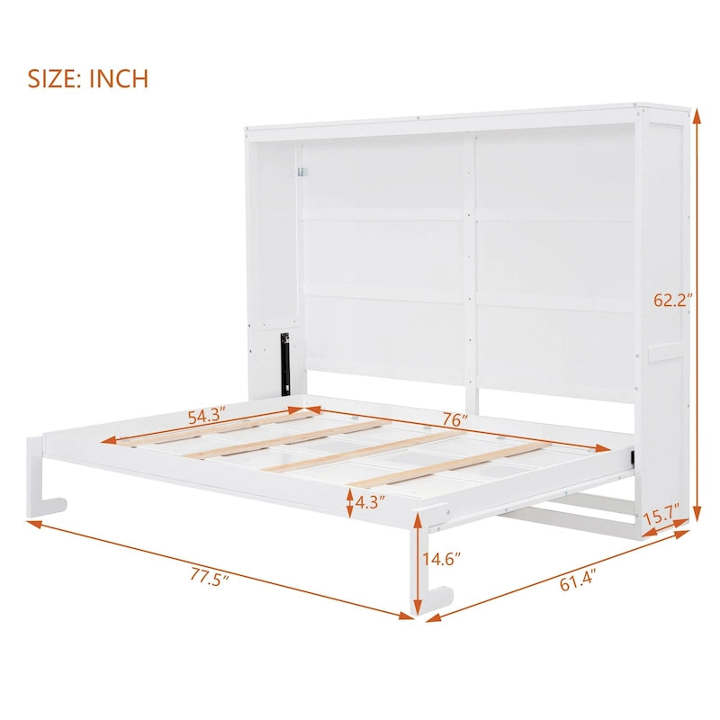 Lit escamotable mural pleine grandeur avec design pliant peu encombrant, gris