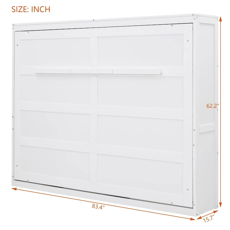 Lit escamotable mural pleine grandeur avec design pliant peu encombrant, gris