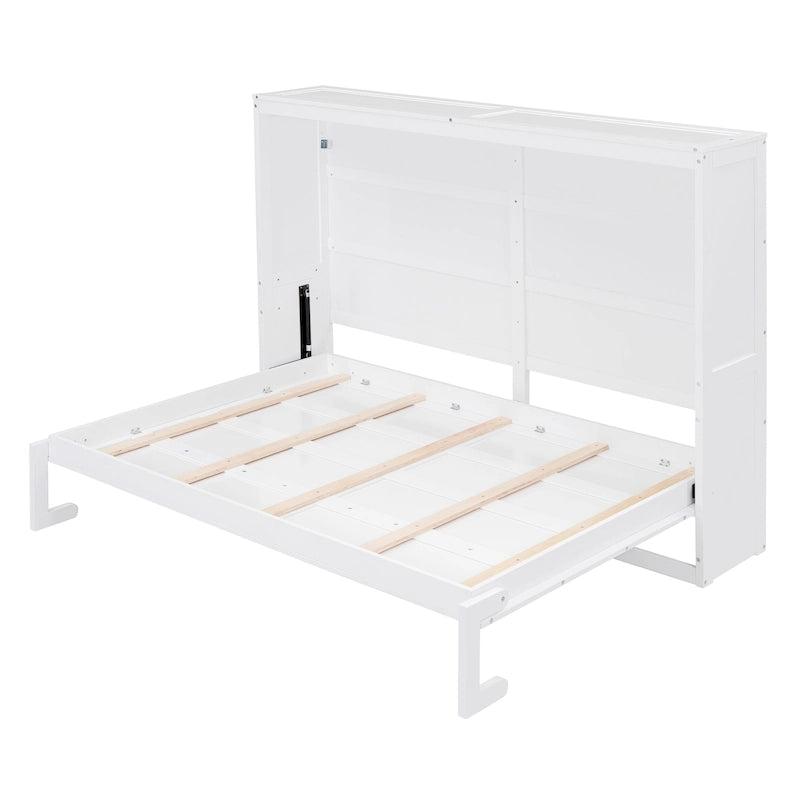 Lit escamotable mural pleine grandeur avec design pliant peu encombrant, gris