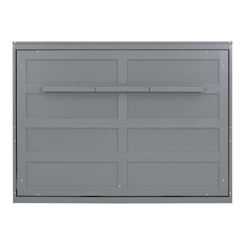 Lit escamotable mural pleine grandeur avec design pliant peu encombrant, gris