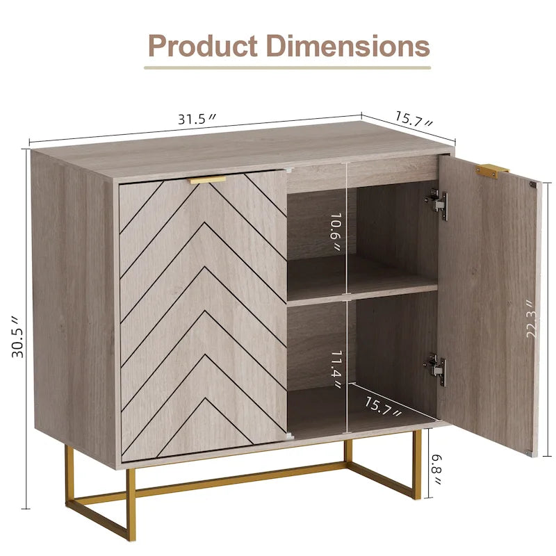Buffet double avec rangement, meuble de rangement avec étagère réglable pour salon, cuisine