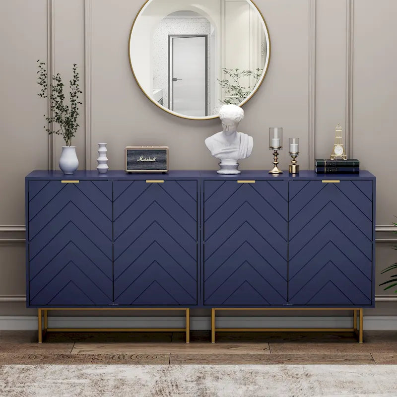 Buffet double avec rangement, meuble de rangement avec étagère réglable pour salon, cuisine