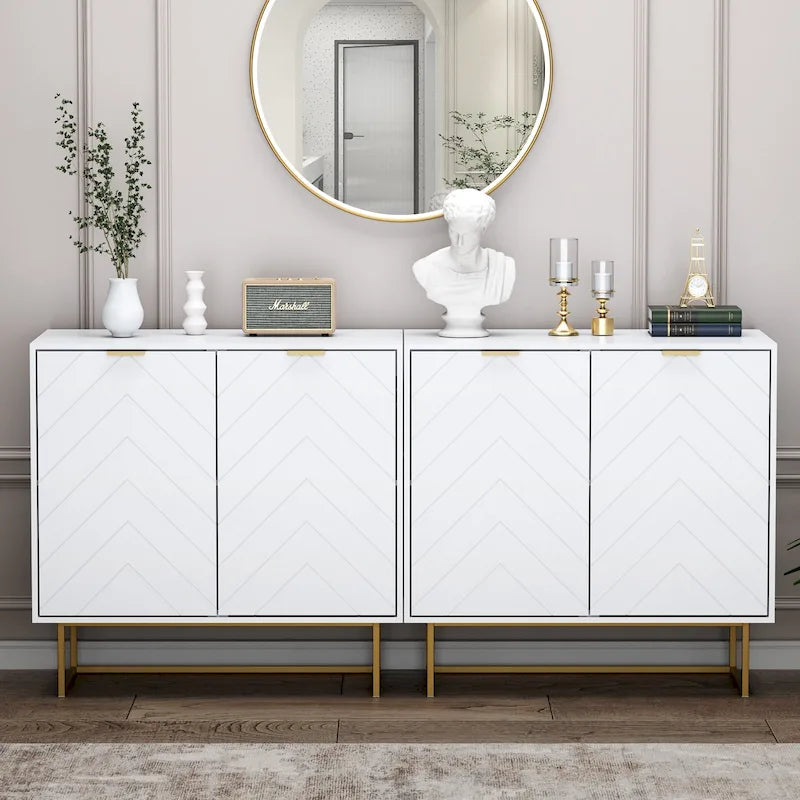 Buffet double avec rangement, meuble de rangement avec étagère réglable pour salon, cuisine