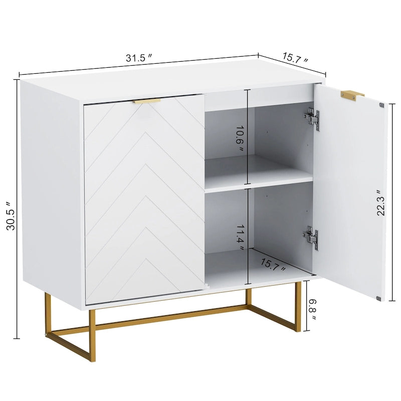 Buffet double avec rangement, meuble de rangement avec étagère réglable pour salon, cuisine