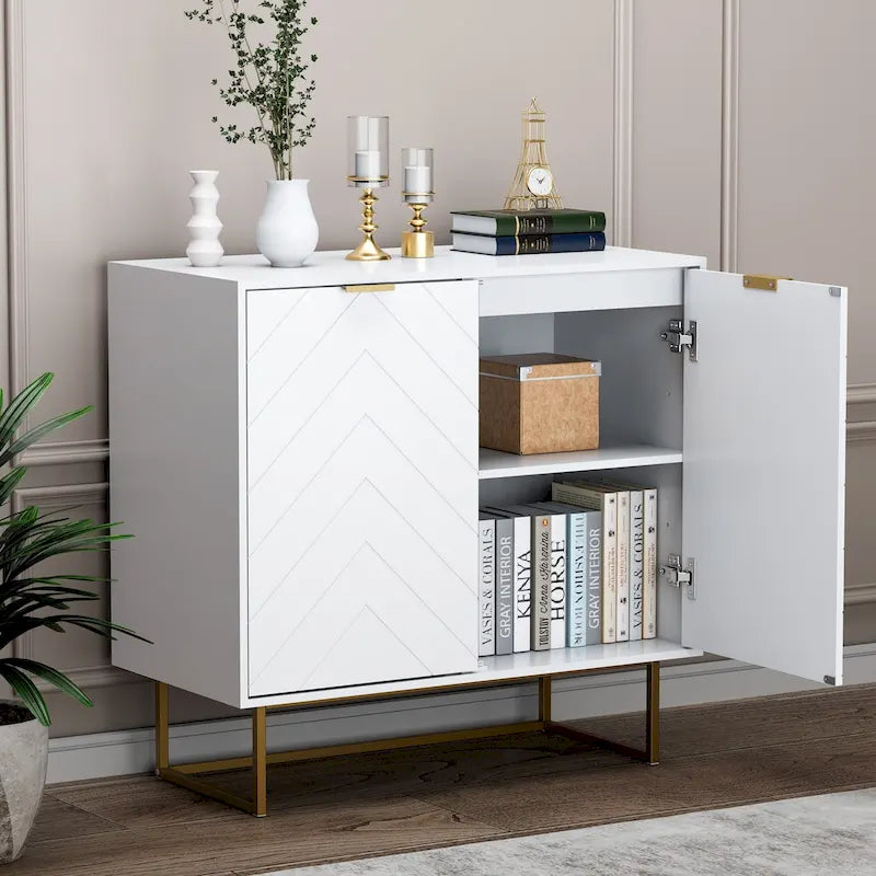 Buffet double avec rangement, meuble de rangement avec étagère réglable pour salon, cuisine