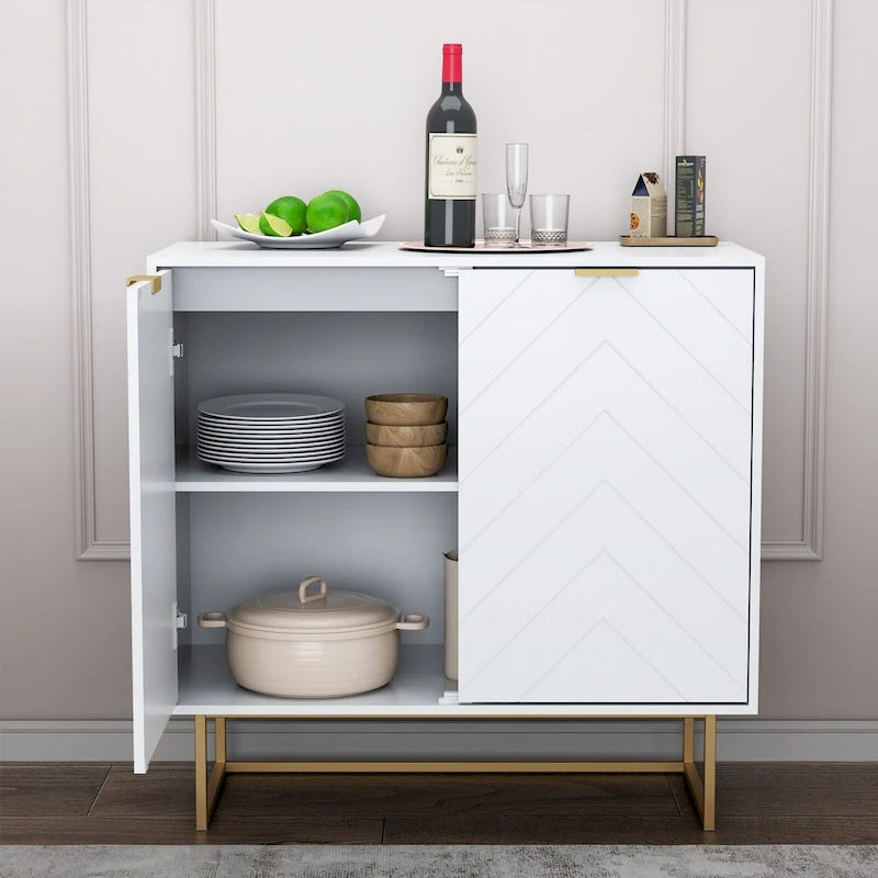 Buffet double avec rangement, meuble de rangement avec étagère réglable pour salon, cuisine