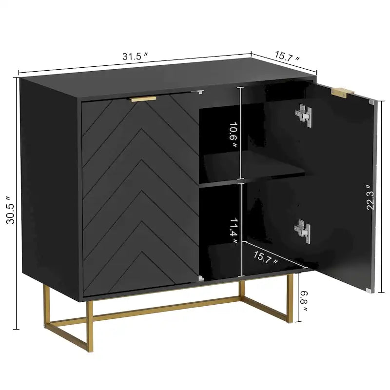 Buffet double avec rangement, meuble de rangement avec étagère réglable pour salon, cuisine