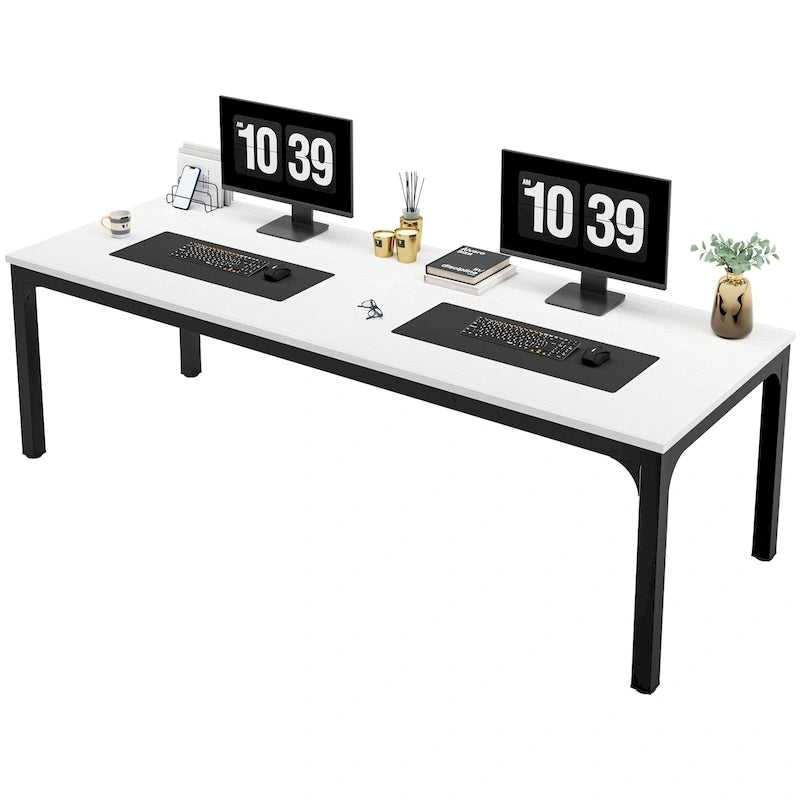 Bureau d'ordinateur double extra-long de 200 cm pour 2 personnes, pour bureau à domicile