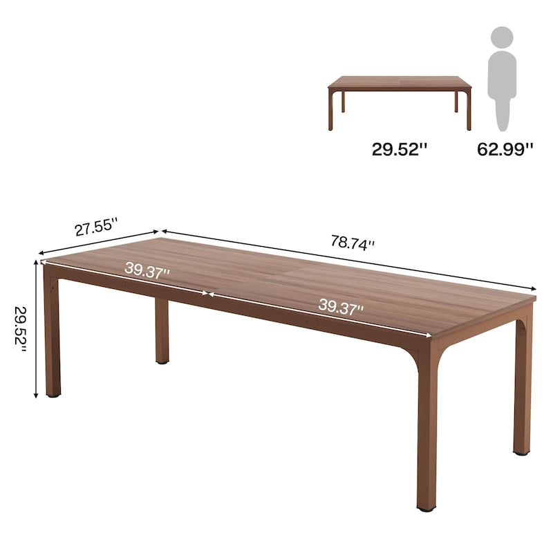 Bureau d'ordinateur double extra-long de 200 cm pour 2 personnes, pour bureau à domicile