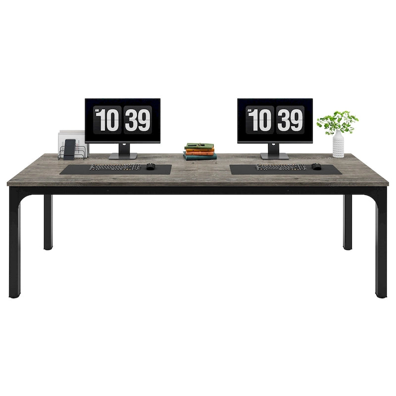 Bureau d'ordinateur double extra-long de 200 cm pour 2 personnes, pour bureau à domicile