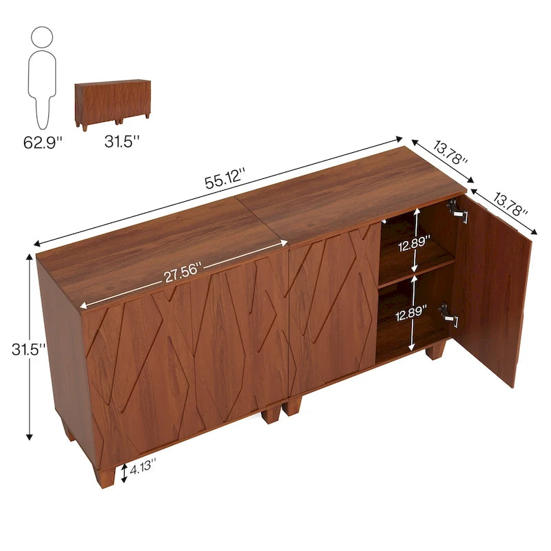 Buffet de salle à manger avec rangement de 140 cm pour cuisine