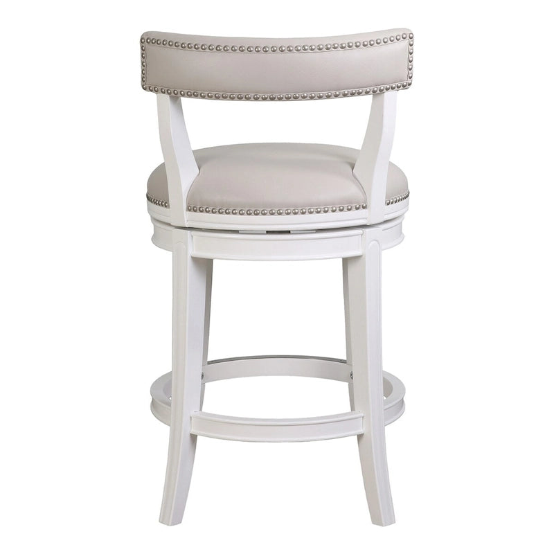 Tabouret de bar pivotant en bois avec assise et dossier rembourrés