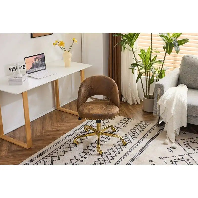 Chaise de bureau en velours Fauteuil de bureau pivotant Fauteuil moderne en tissu mignon Chaises de bureau à domicile avec roulettes