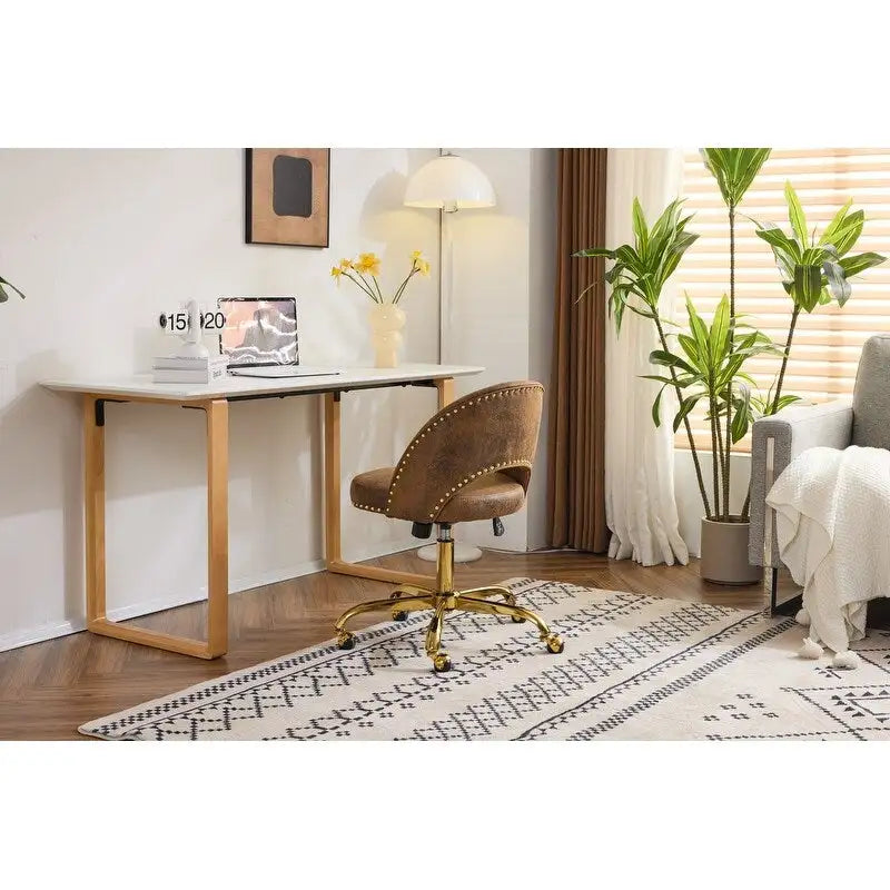 Chaise de bureau en velours Fauteuil de bureau pivotant Fauteuil moderne en tissu mignon Chaises de bureau à domicile avec roulettes