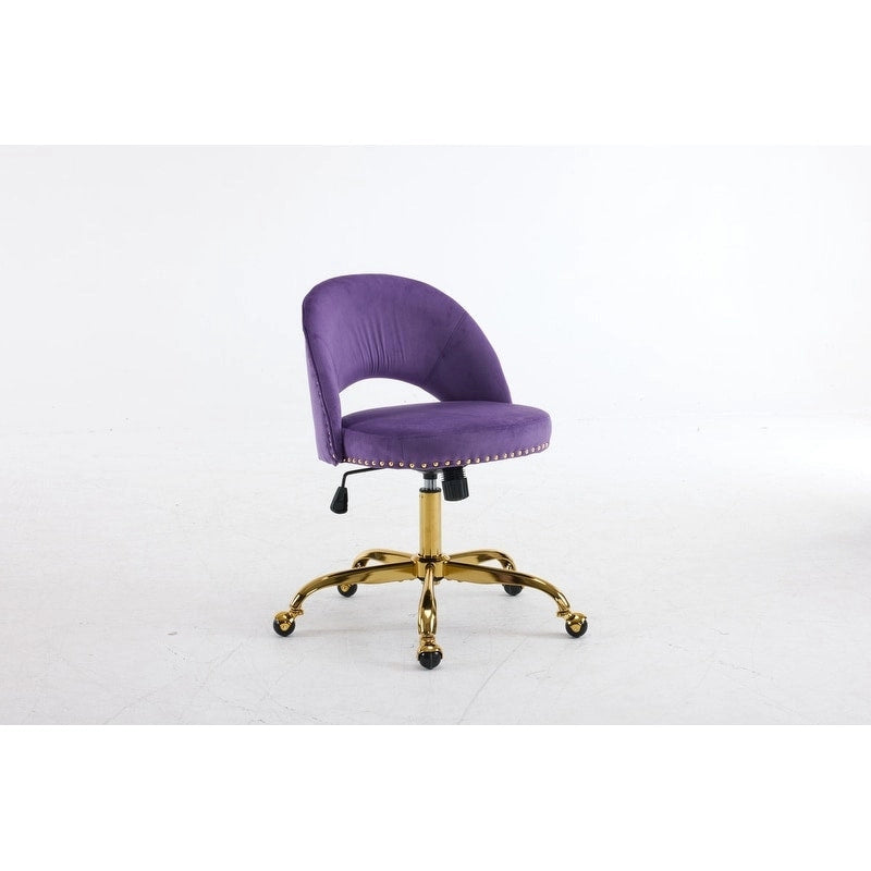 Chaise de bureau en velours Fauteuil de bureau pivotant Fauteuil moderne en tissu mignon Chaises de bureau à domicile avec roulettes