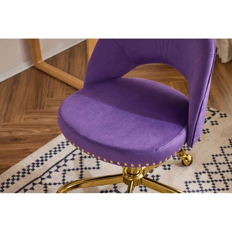 Chaise de bureau en velours Fauteuil de bureau pivotant Fauteuil moderne en tissu mignon Chaises de bureau à domicile avec roulettes