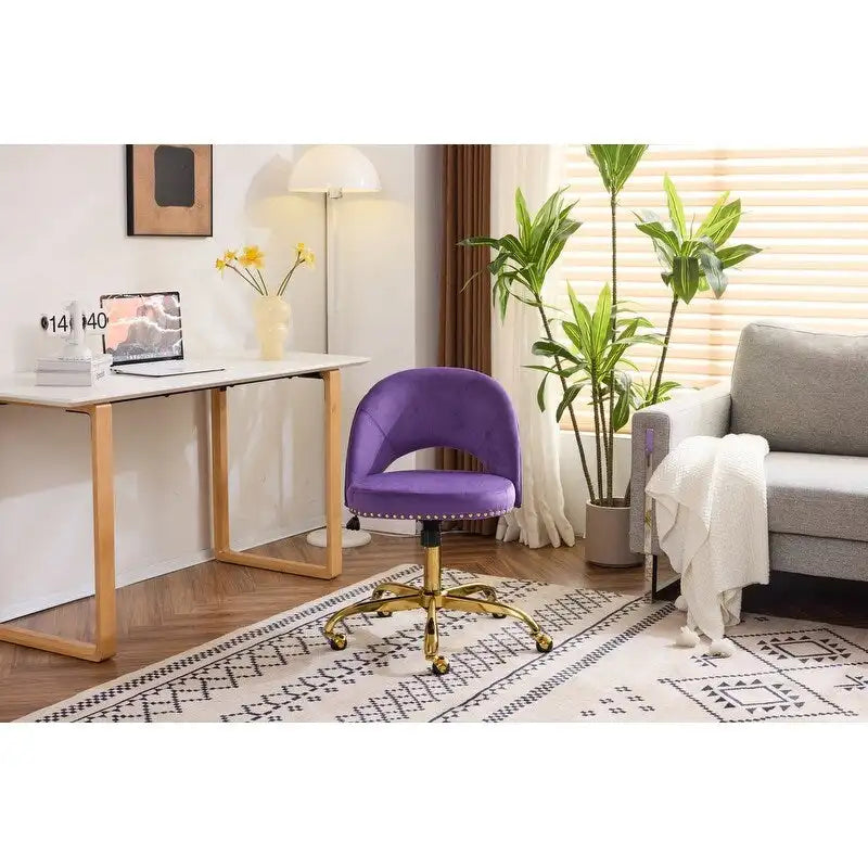 Chaise de bureau en velours Fauteuil de bureau pivotant Fauteuil moderne en tissu mignon Chaises de bureau à domicile avec roulettes