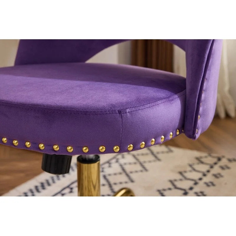 Chaise de bureau en velours Fauteuil de bureau pivotant Fauteuil moderne en tissu mignon Chaises de bureau à domicile avec roulettes
